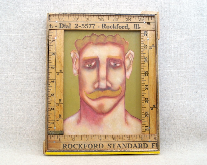 Featured listing image: Original Male Portrait Painting, Framed Masculine Men, Fine Art Wall Décor