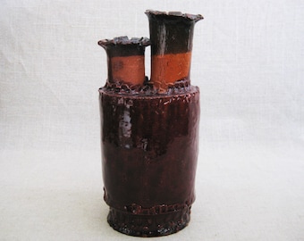 Modern Studio Pottery Vase, Vintage Fine Art Ceramics, Rustic Cabin Home Décor