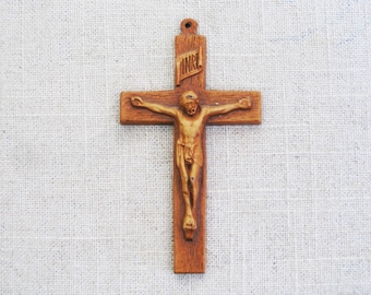 Wall Crucifix Cross, Small Religious Décor, Jewelry Pendant, Jesus Necklace Charm