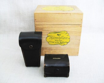 Vintage Camera Equipment Boxes Ricoh Flex Lens Case, Storage and Organization Home Décor Collection