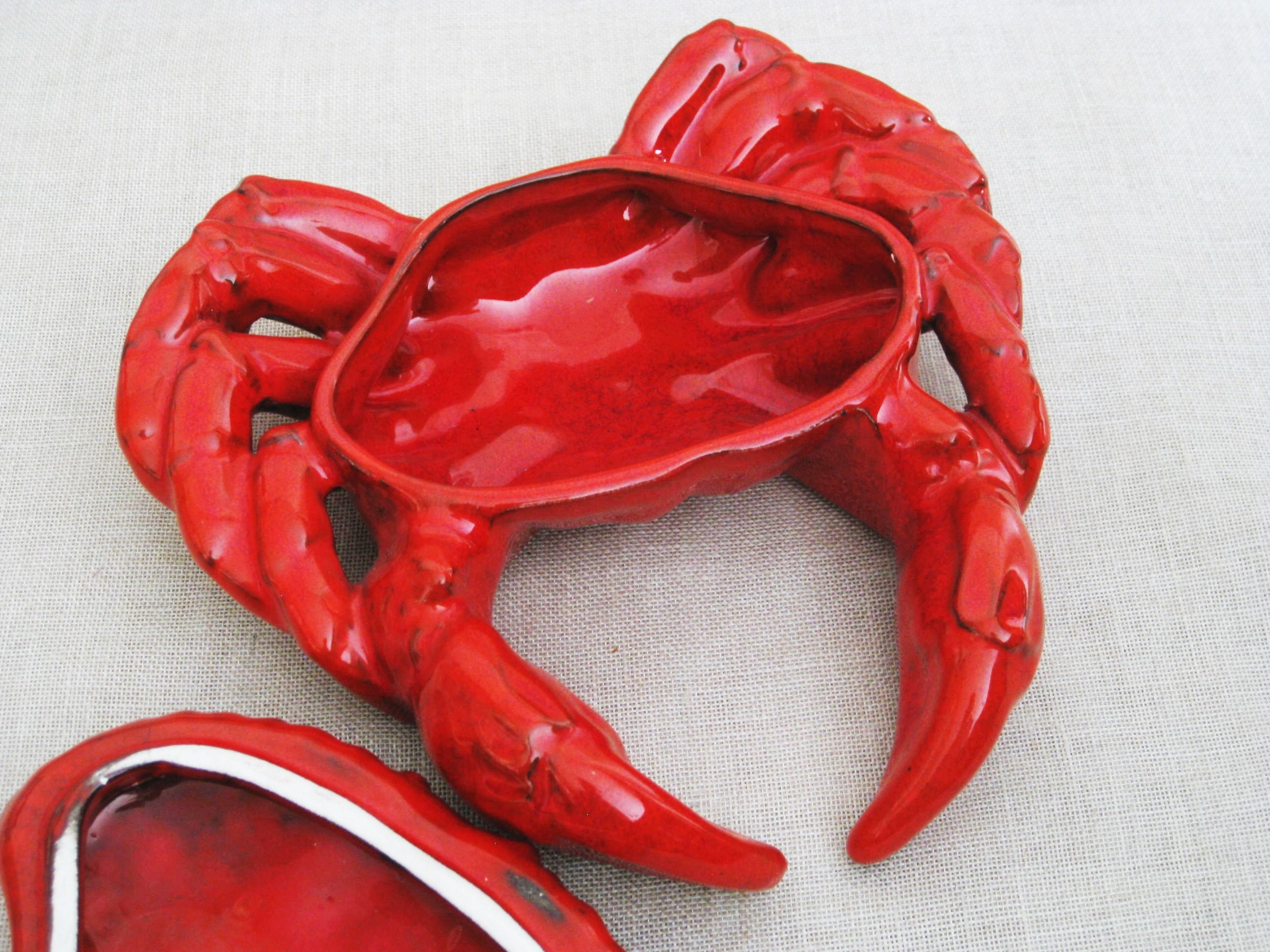 Vintage Red Crab Ceramic Box, Italian Ceramics, Coastal and Nautical ...