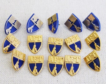 Vintage AFT Lapel Pin Collection American Federation of Teachers 15 Pieces Collectible Education Gift