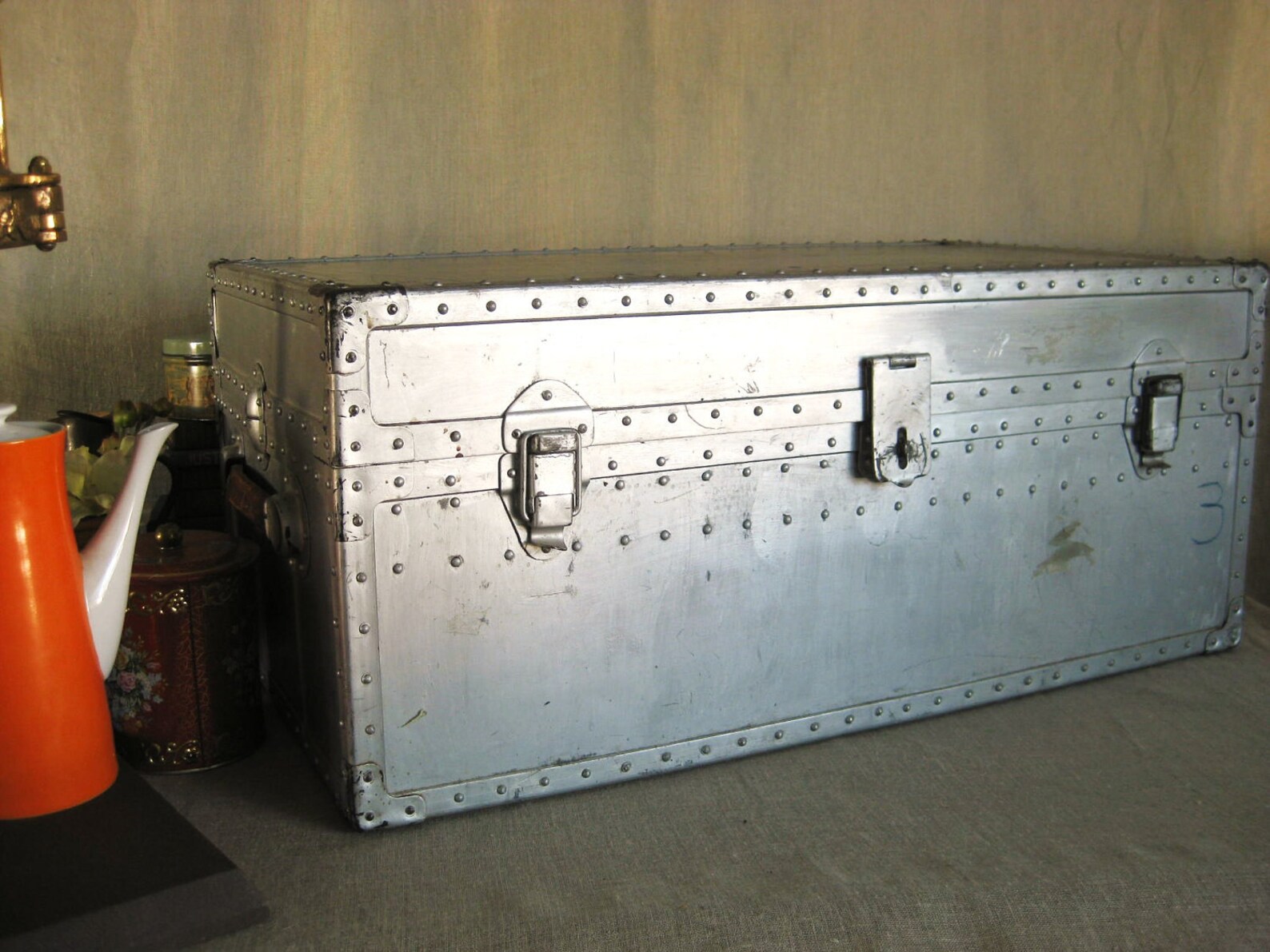ReservedSF Vintage Steel Military Trunk Classic Vintage Etsy