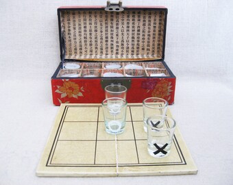 Vintage Barware Drinking Games Tic Tac Toe Shot Glass Collection