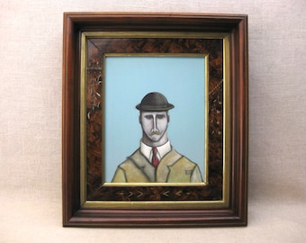 Male Portrait Painting Original Framed Paintings of Men Fine Art Wall Décor