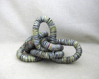 Vintage Bottle Cap Chain, 8 Links 35 inches Long, Southern Tramp Folk Art, Outsider Home Décor