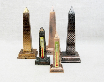 Vintage Miniature Washington Monument Metal Souvenir Landmark Building Collection