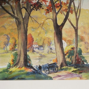 Vintage Watercolor Landscape Painting Framed Original Fine - Etsy