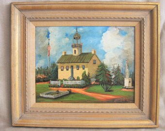 Vintage Landscape Painting, Architectural, Thelma Bruner, California Impressionism, Framed Original Fine Art