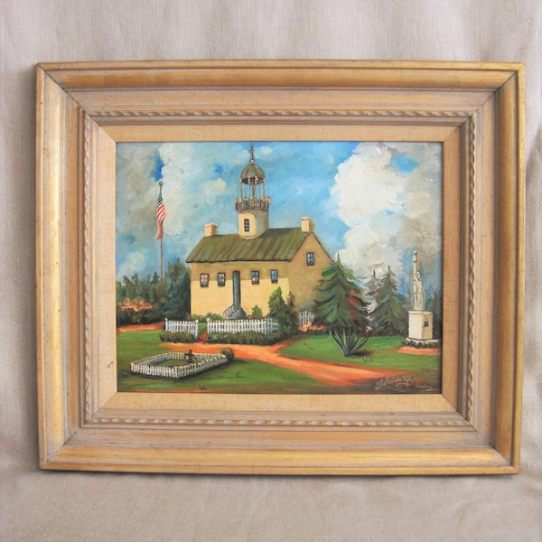 Vintage Landscape Painting, Architectural, Thelma Bruner, California Impressionism, Framed Original Fine Art