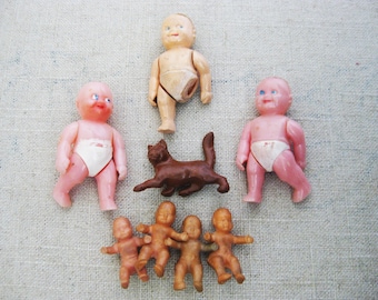 Vintage Renwal Dollhouse Baby Doll, Miniature Dolls, Mid-Century Toys