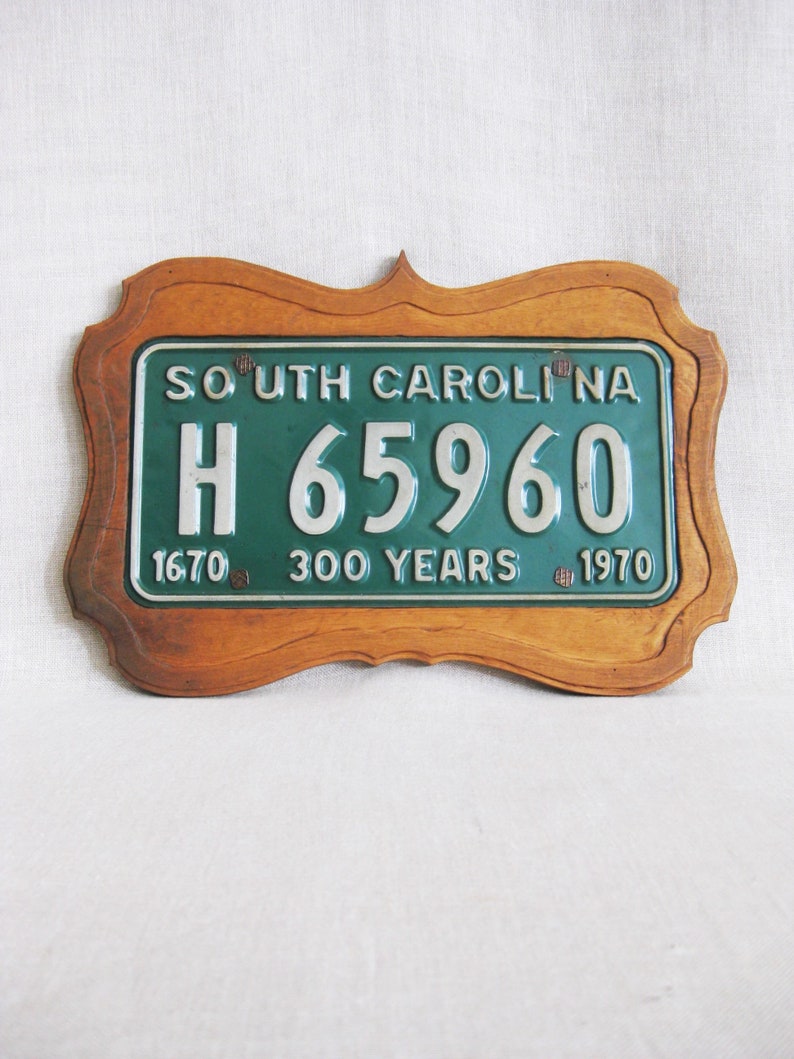 Vintage South Carolina License Plate 1970 Folk Art Handmade | Etsy