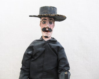 Vintage San Simon Guatemalan Folk Art Doll Saint Maximon Spiritual Religious Figure Santos Housewarming Gift