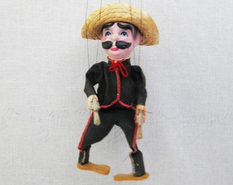 Mexican String Marionette Male Puppets Vintage Souvenir Toys from Mexico
