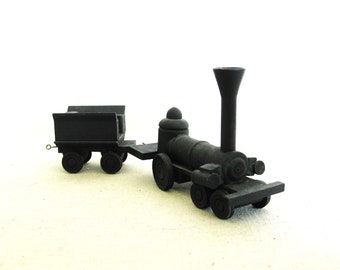 Primitive Train Sculpture, Folk Art Wooden Toys and Vintage Holiday Home Décor Masculine Gifts for Him