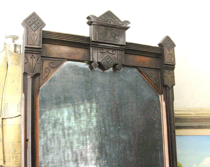Antique Victorian Eastlake Period Hall Mirror Queens Manor Etsy