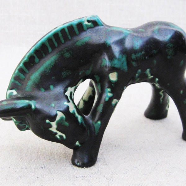 Mid-Century Vintage Ceramic Horse Figurine Retro Modern Décor