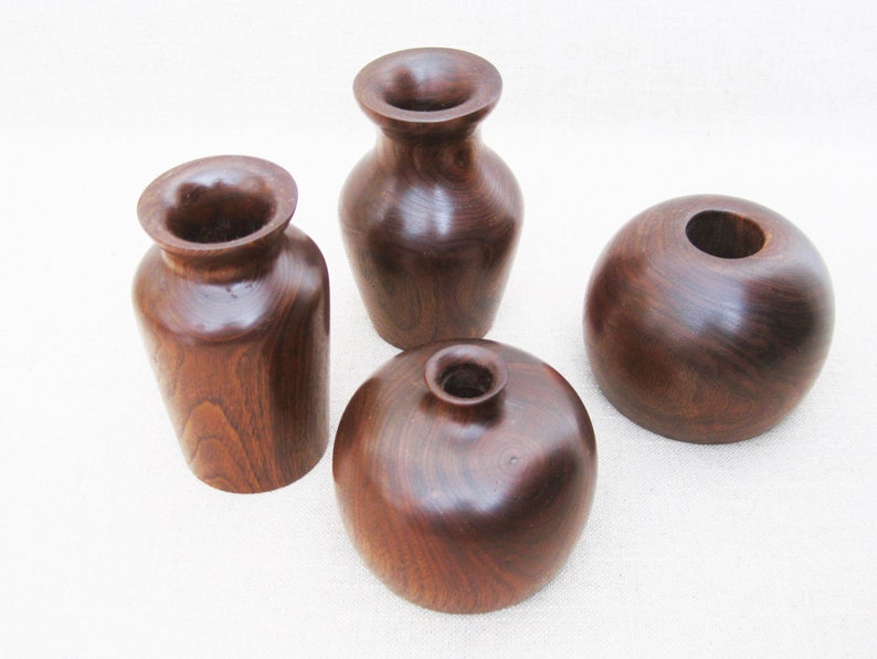 Natural Wood Artisan Vessel Dean Bruckner Vintage Turned Wood Vase