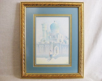 Vintage Landscape Drawing Jewish Art Framed Original Fine Art