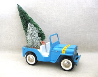 Vintage Tonka Jeep Pressed Metal Toy for Man Cave and Military Décor USA