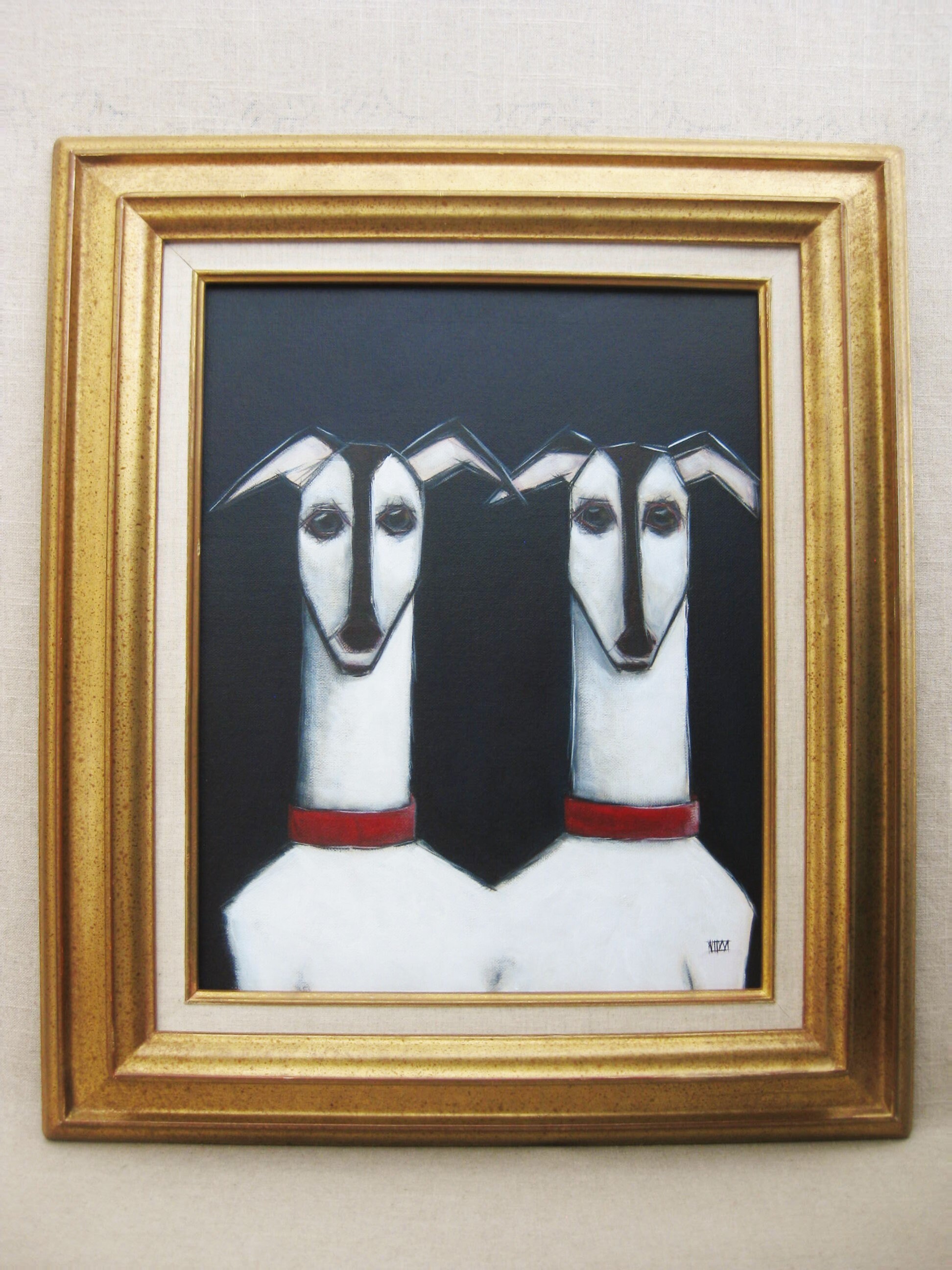 Dog Portrait, Framed Original Fine Art Painting, Animals