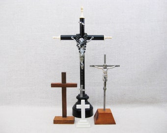 Vintage Standing Cross Collection, Religious Home Altar and Spiritual Décor