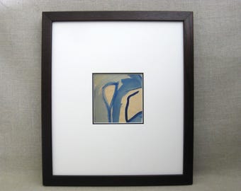 Mid-Century Abstract Watercolor Painting, Framed Original Audrey Christensen