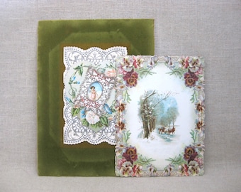 Vintage Victorian Valentines Day Cards, Antique Greeting Ephemera for Framing or Supply