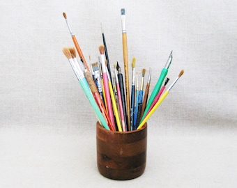 Vintage Paint Brush Collection, Decorative Art Supplies Photo Props Assemblage Mixed Media