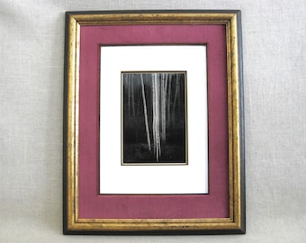 Black and White Landscape Photo, Framed Aspen Trees Vintage Reproduction Ansel Adams