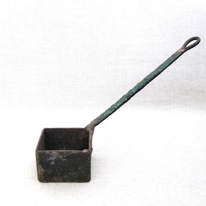 Hand Forged Smelting Ladle, Primitive Wrought Iron Tools and Artifact, Rustic Hand Crafted Shop Tool Cabin Home Décor