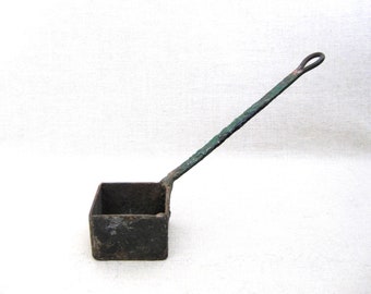 Vintage Smelting Ladle Primitive Wrought Iron Tools and Artifact Rustic Hand Crafted Shop Tool Cabin Décor