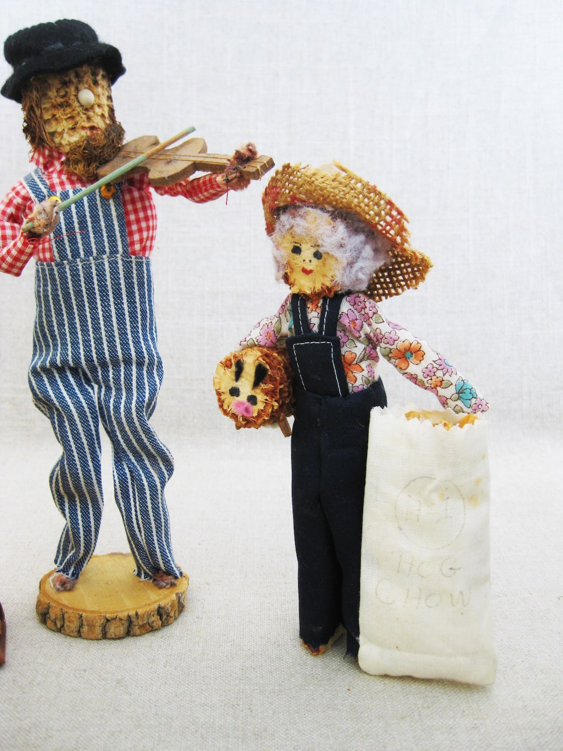 Vintage Folk Art Dolls Corn Cob Figures Primitive Toys Etsy