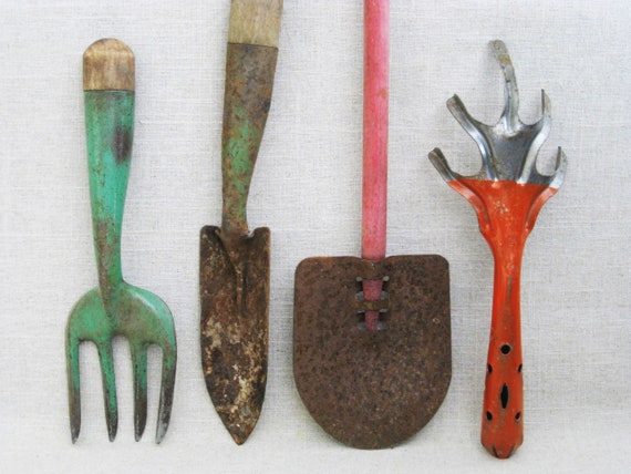 Vintage Garden Tools Shovels Garden Claw Greenhouse D cor Arts