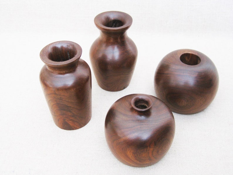 Natural Wood Artisan Vessel Dean Bruckner Vintage Turned Wood Vase