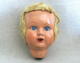 Vintage Composite Doll Head, Unica Belgium Antique Female