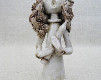 Italian Bencini Ceramic Nurse Figurine, European Vintage Female