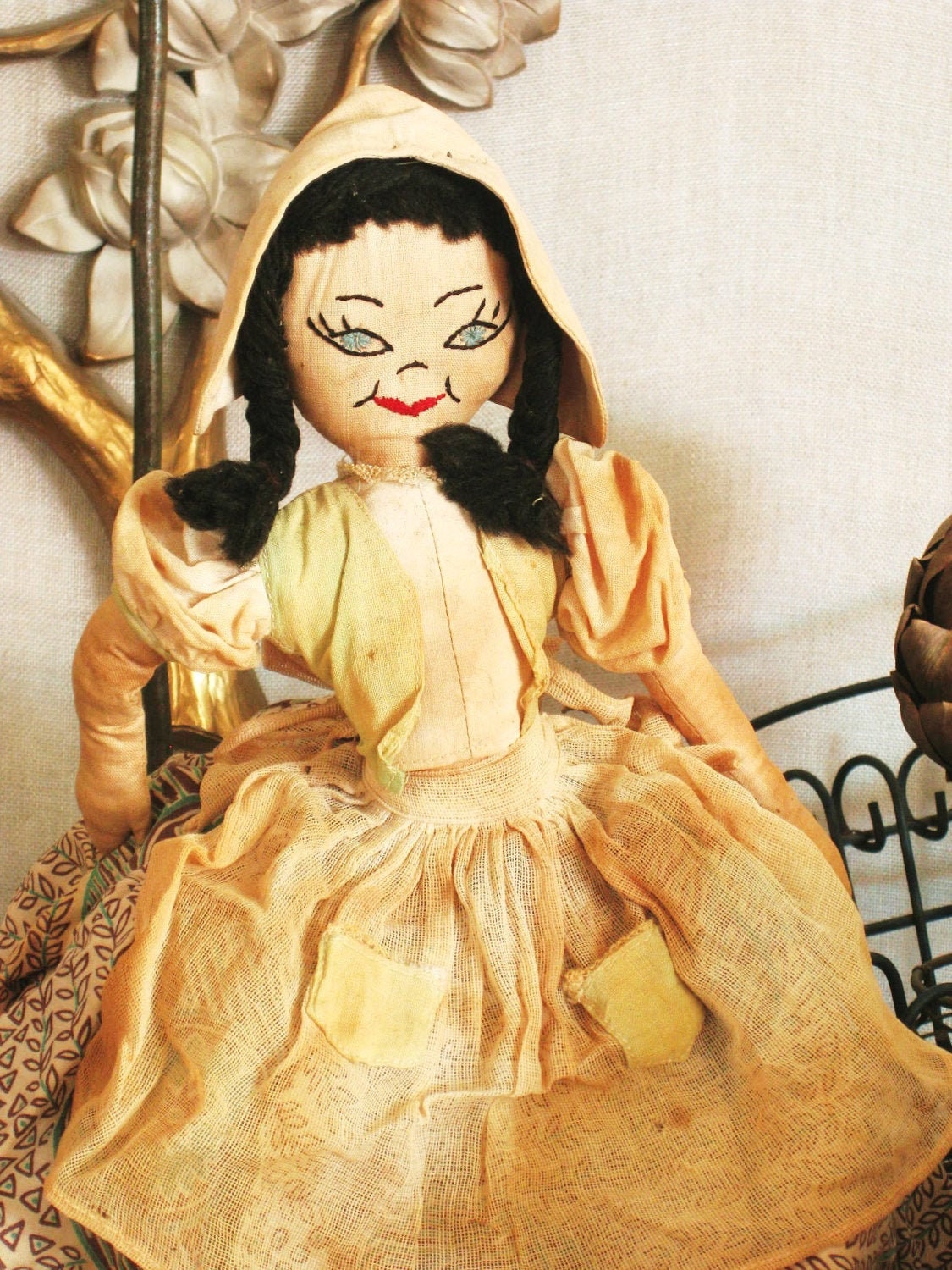 Vintage Folk Art Rag Doll Toaster Cover Antique Primitive Etsy