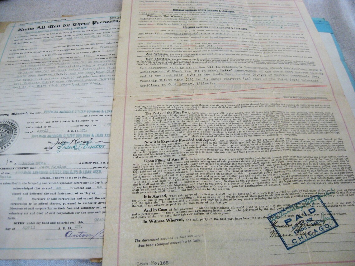 Vintage Deeds Antique Documents Property Deed Late 1800 Etsy