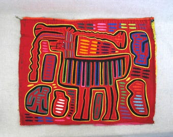 Vintage Mola Folk Art Textiles from South American Cuna Panama Wall Art Home Décor Handmade OOAK Gift