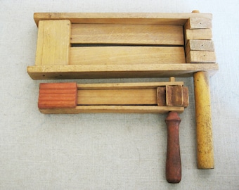 Vintage Noise Maker, Primitive Wooden Alarm Warning Device, Rustic Cabin Farm Décor