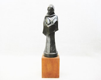 Bronze Female Figure Sculpture, Portrait Statue Figures Fine Art Housewarming Gift