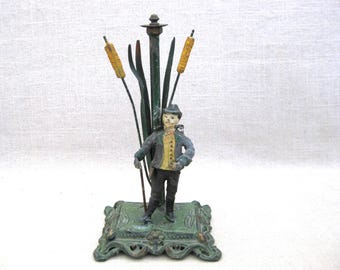 Vintage Male Figure Portrait Sculpture, Metal Antique European Art