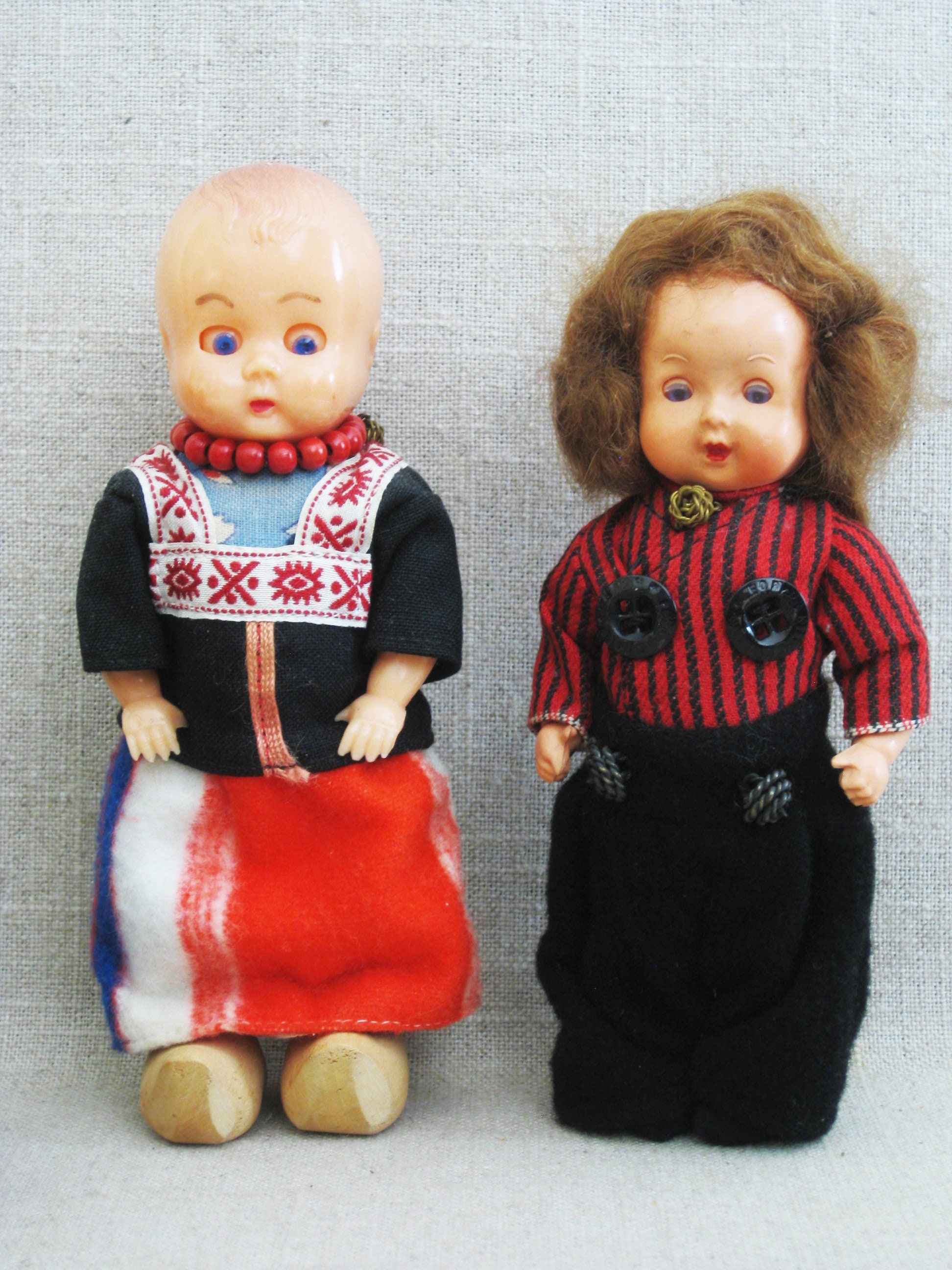 Vintage European Dolls Pin Cushion, Antique Toys