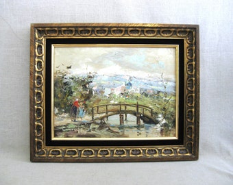 Mountain Landscape Oil Painting, Original Framed Impressionist Female Portrait, Wall Art Housewarming Gift