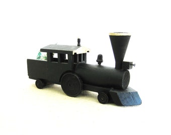 Folk Art Wooden Train Toy, Primitive Holiday Décor, Rustic Cabin Home