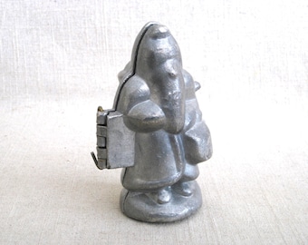 Vintage Pewter Ice Cream Mold 427, Santa Claus Male Figure Christmas Krauss Schall