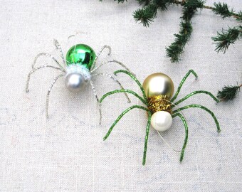 Swedish Spider Christmas Tree Ornament Beaded Insect Holiday Décor European Folk Lore