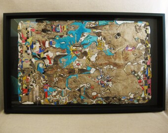Abstract Surreal Mid-Century Painting, Signed Maximiliano González Olazábal, Framed Original Vintage Latin American Fine Art