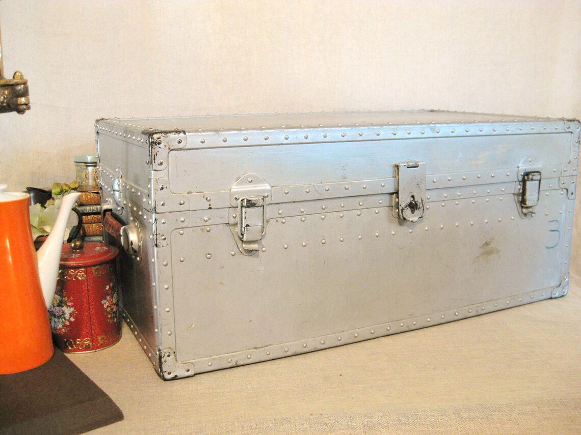 ReservedSF Vintage Steel Military Trunk Classic Vintage Etsy